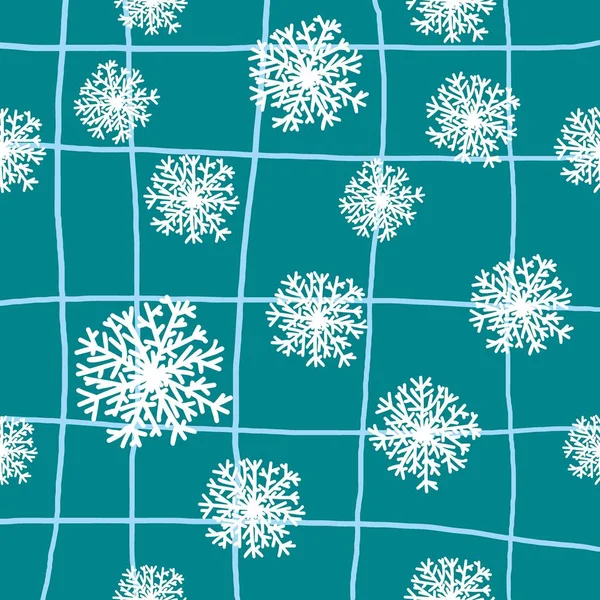 Vánoční Vektor Bezešvé Vzor Sněhové Vločky Vločky Bezešvé Vzor Pro — Stockový vektor