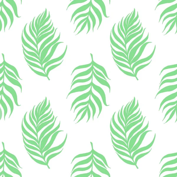 Beyaz arka planda avuç içi dispsis yaprakları olan yeni bir nane deseni. Kusursuz yaz palmiye dispsis tropikal tasarımı.