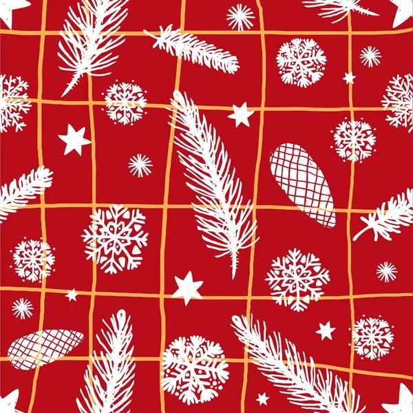 Vánoční vektor bezešvé vzor se sněhové vločky. Vločky bezešvé vzor pro vánoční balení, textilie, textilie tapety vektorové ilustrace — Stockový vektor