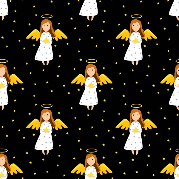 Noel melekleri kusursuz desenli. Melek ile Noel deseni.