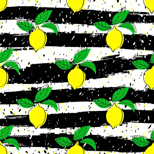 Lemon seamless vector pattern. Seamless pattern with lemon on light background.