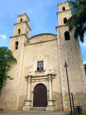 Merida, Yucatan / Meksika - 17 Ekim 2019: Üçüncü Düzen İsa Kilisesi.