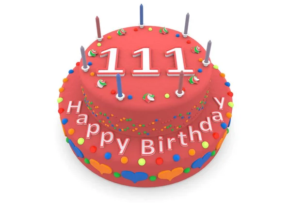Czerwony tort z okazji urodzin i wieku — Zdjęcie stockowe
