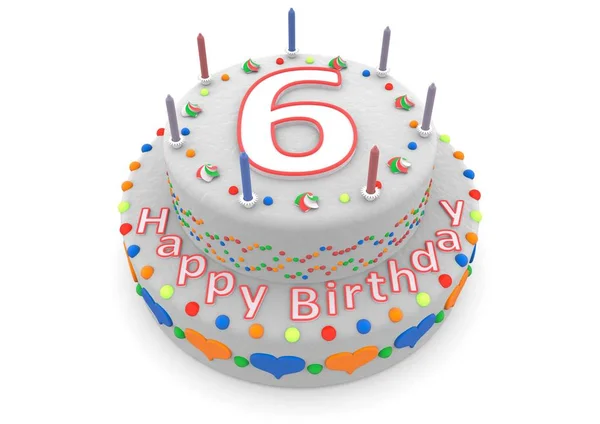 Biały tort z okazji urodzin i wieku — Zdjęcie stockowe