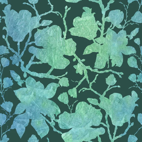 Patrón sin costura floral abstracto con hojas y flores. Adorno . —  Fotos de Stock