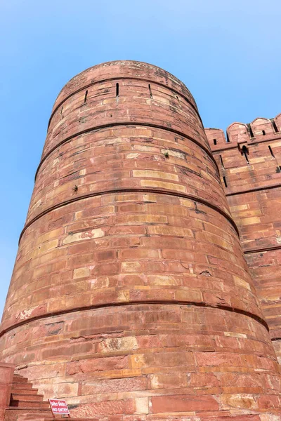 Textura Pared Arenisca Roja Fuerte Agra Fuerte Agra Fuerte Histórico — Foto de Stock