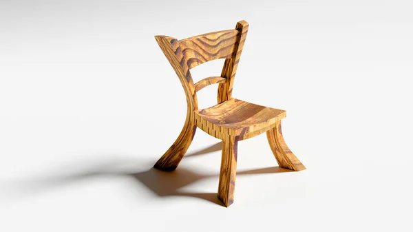 Cute and quaint cartoonish wooden fairy chair, 3d rendering — Stock Photo, Image