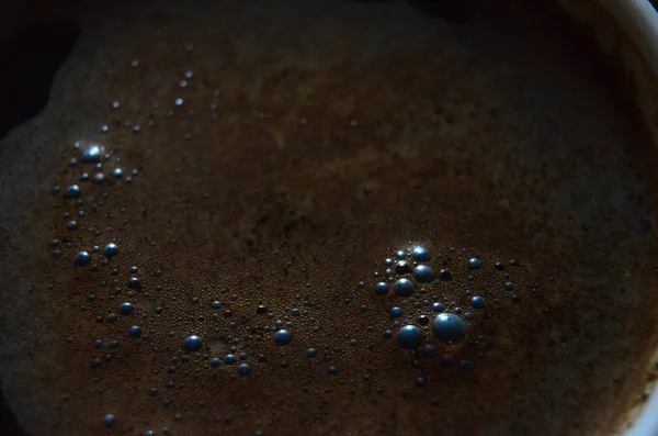 Кофейная Пена Пузырьками Чашке — стоковое фото