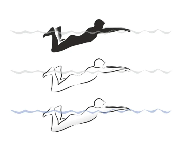 Conjunto de nadadores abstractos —  Fotos de Stock
