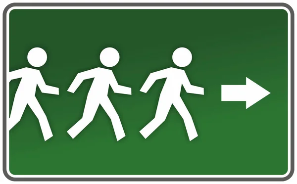 Warning or escape route sign — Stock Photo, Image