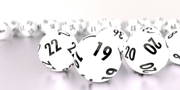 abstract illustration of dynamically rolling lottery balls