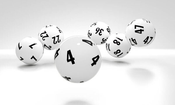 abstract illustration of dynamically rolling lottery balls