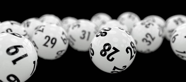 abstract illustration of dynamically rolling lottery balls