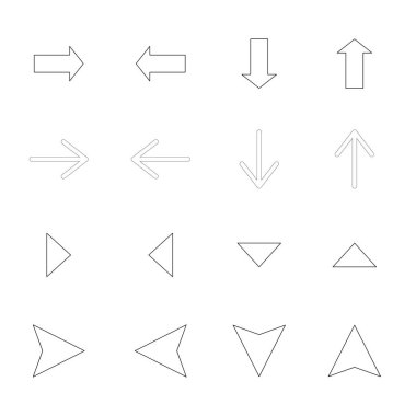 arrows in different directions isolated on white clipart