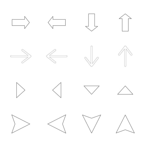 стрелки в разных направлениях, изолированные на белом
