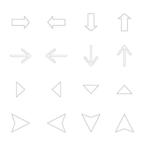 Flèches Dans Différentes Directions Isolées Sur Blanc — Image vectorielle