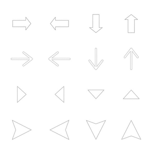 стрелки в разных направлениях, изолированные на белом
