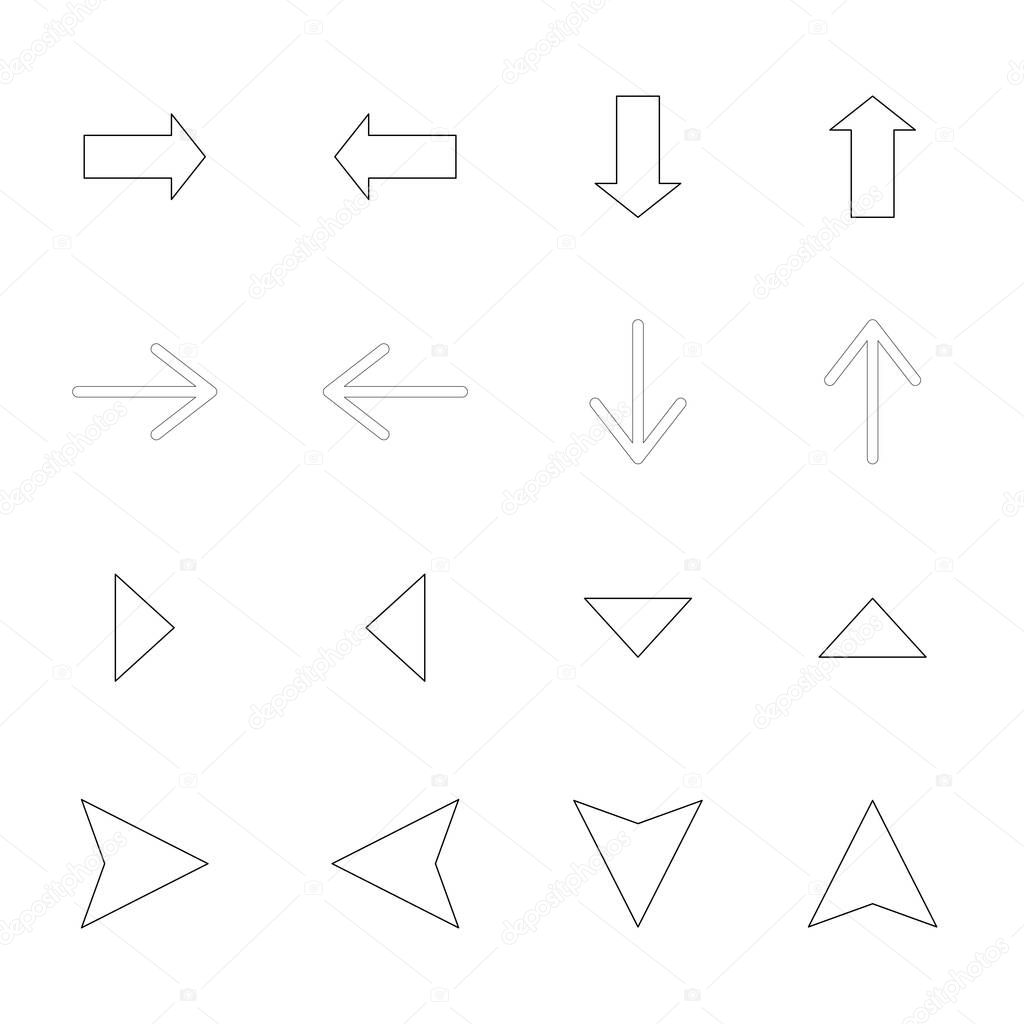 arrows in different directions isolated on white