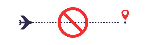 красный без знака с самолетом и местоположение знак изолирован на белом

