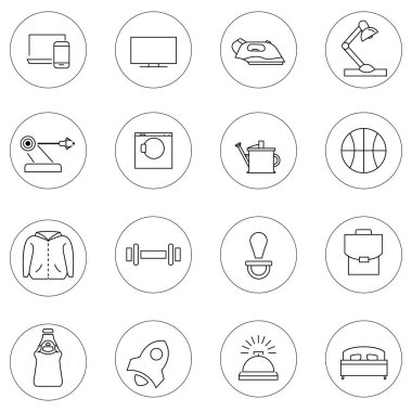 vector service icons in circles on white background clipart