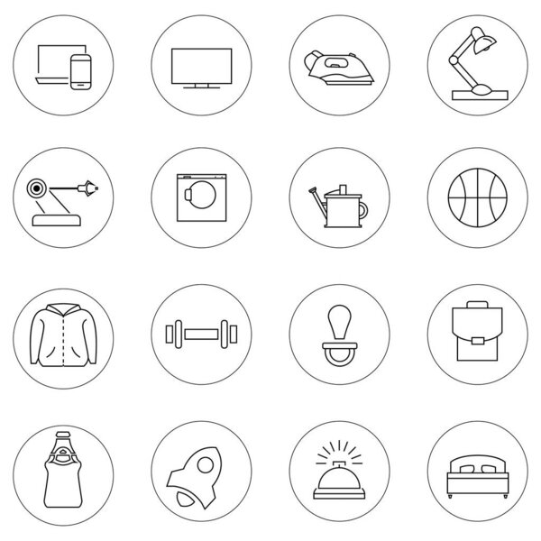 иконки векторного обслуживания в кругах на белом фоне
