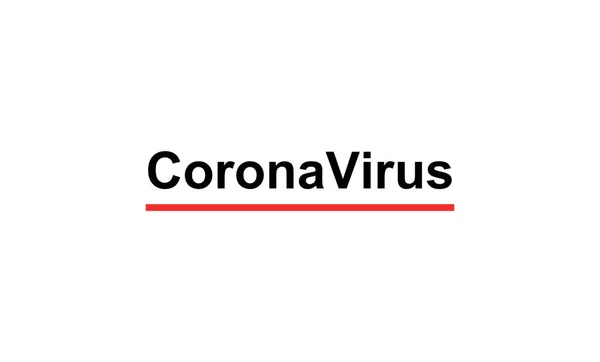 Zwarte Coronavirus Belettering Witte Achtergrond — Stockvector