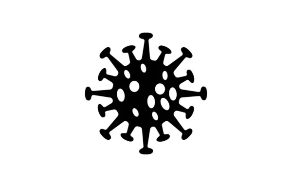 Bactéries Virus Noir Sur Fond Blanc — Image vectorielle