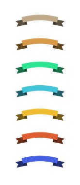 set of blank colorful ribbons with copy space on white background clipart