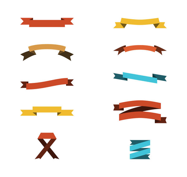 blank colorful ribbons with copy space on white background