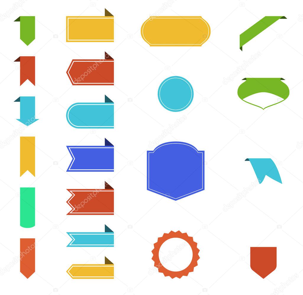 blank colorful ribbons with copy space on white background