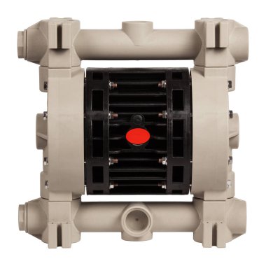 Endüstriyel çift diyafram pompası beyaz arkaplanda izole