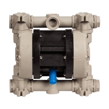 Endüstriyel çift diyafram pompası beyaz arkaplanda izole