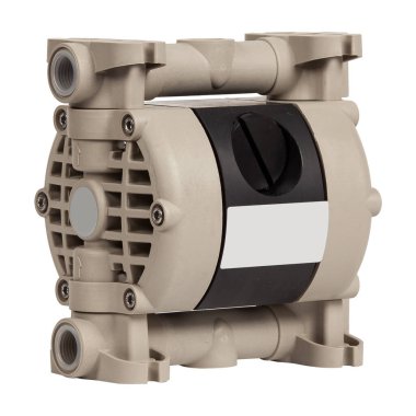 Endüstriyel çift diyafram pompası beyaz arkaplanda izole