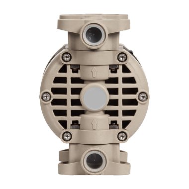 Endüstriyel çift diyafram pompası beyaz arkaplanda izole