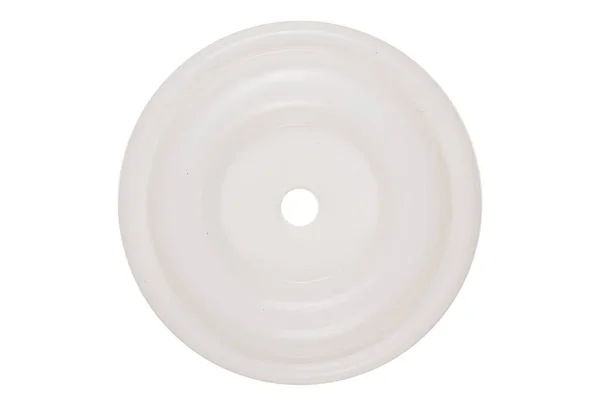 Rubber diaphragms for industrial pump on white background — 图库照片