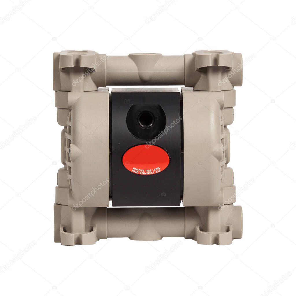 Industrial double diaphragm pump isolated on white background