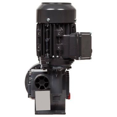 Industrial plunger pump isolated on white background