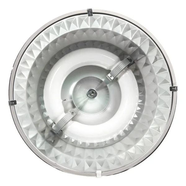 白隔离金属反射镜室内照明用工业感应节能灯. — 图库照片