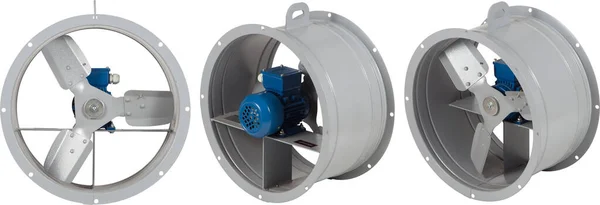 Промисловий вентилятор турбіни для вентиляції та кондиціонування повітря ізольований на білому тлі — стокове фото