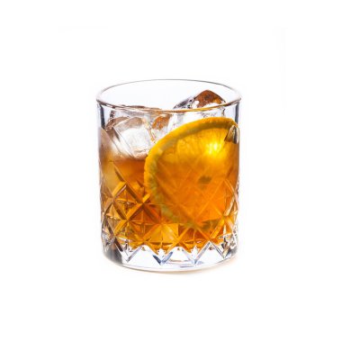 Old fashioned cocktail isolated on white background clipart