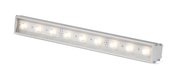 Biała lampa LED-światło powodziowe na zewnątrz projektor izolowany na białym tle — Zdjęcie stockowe
