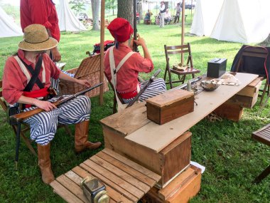 Amerikan İç Savaşı canlandırma sahnesi askerleri