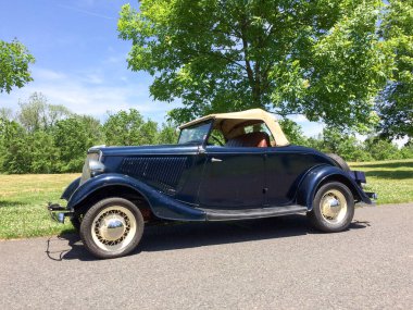1934 Ford Roadster üstü açık araba Rumble koltuk klasik otomobil