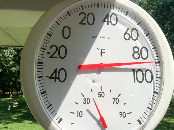 Buiten ronde thermometer — Stockfoto
