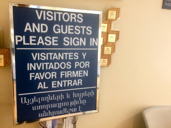 visitor check in registration sign