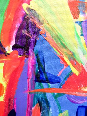 Çocuklar renkli, soyut modern arkaplan resimleri yapıyorlar.