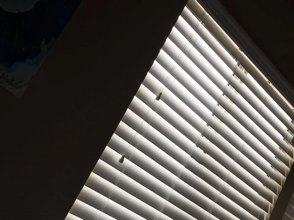 Horizontal blinds sunlight pattern window — Stock Photo, Image
