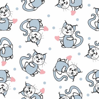 Sevimli kedisi ve kalbi olan kusursuz renksiz bir arka plan..