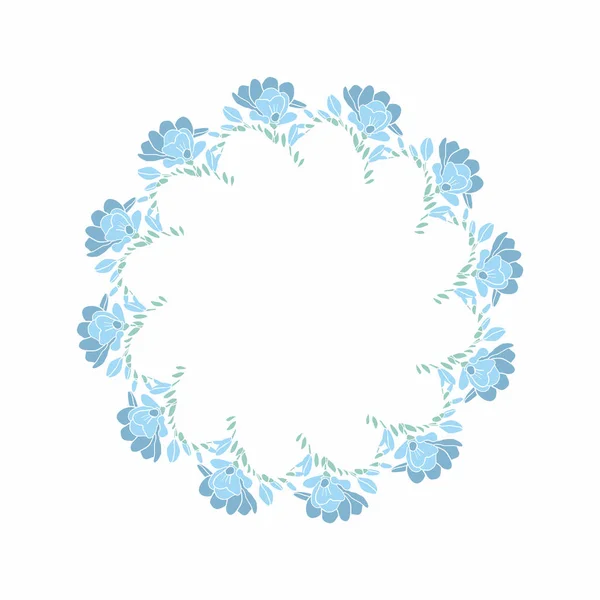 Kwiatowy ramki. Ładny retro kwiaty ułożone ONZ kształtu idealnym miejscem na wesele zaproszenia i kartki urodzinowe wieniec — Wektor stockowy