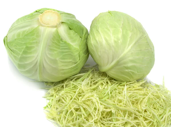 Two cabbage isolated on white background — 스톡 사진